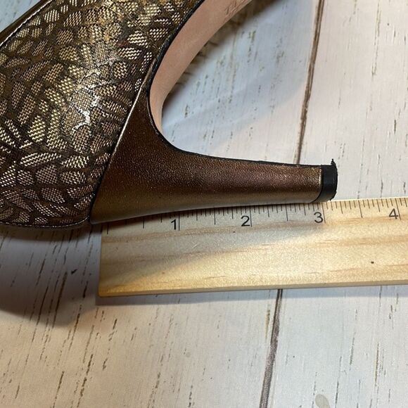 Timothy Hitsman women’s copper/gold fabric heel size 8.5. - Picture 11 of 12